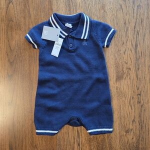 GAP Navy Blue Kids Bodysuit with White Trim